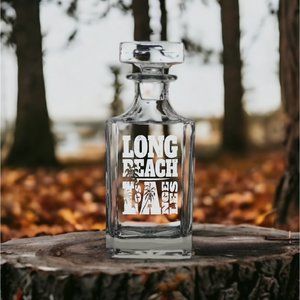 Long Beach Decanter 26 Oz Bourbon Whisky Glass Los Angeles Cali Customize NEW